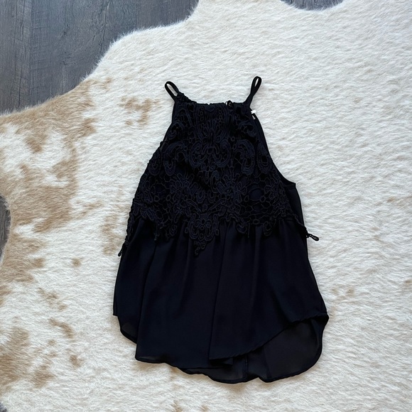 Urban Outfitters Kimchi Blue Emery Lace Overlay High-Neck Tank Top - Picture 5 of 10